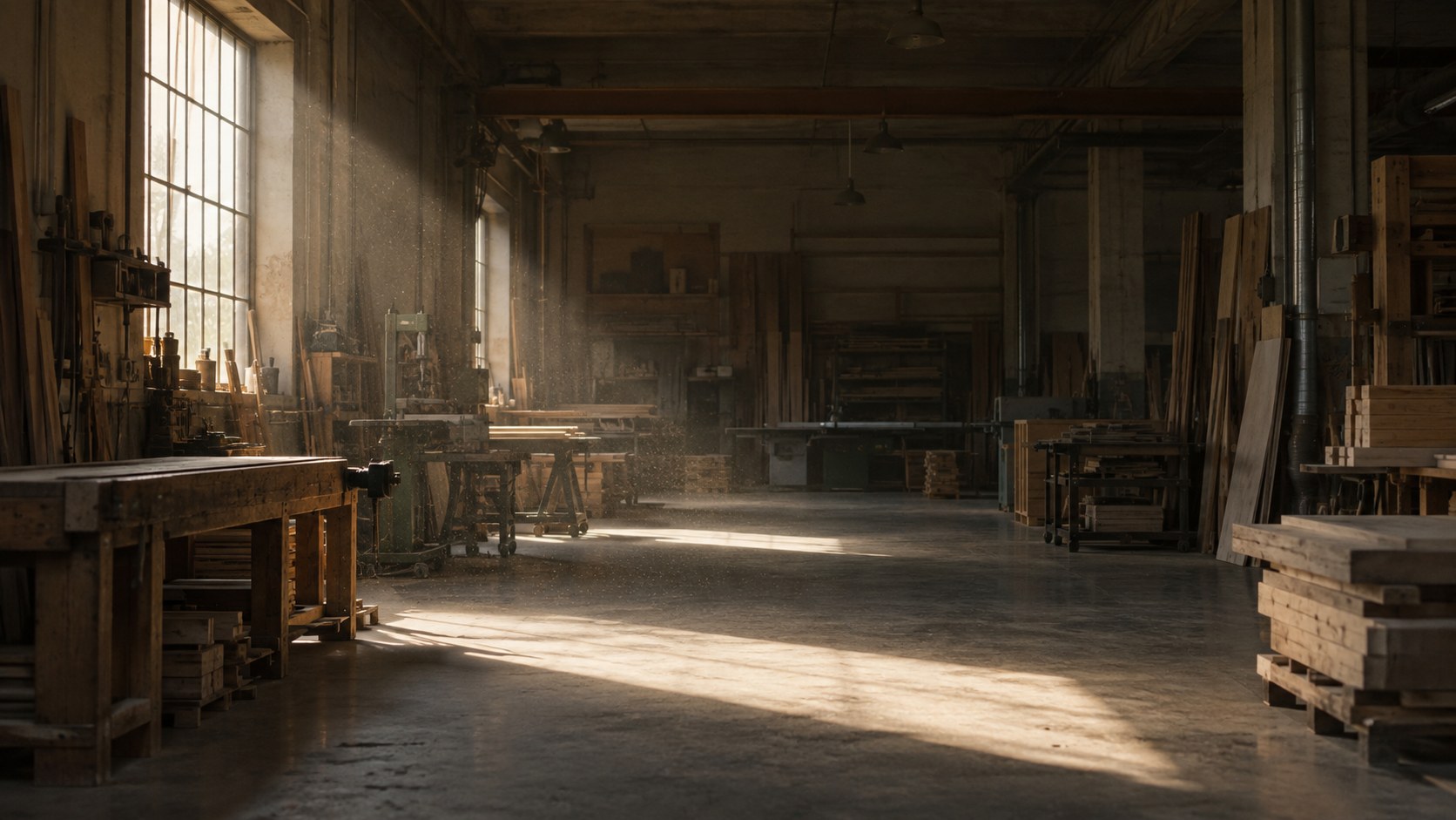 A workshop in daylight